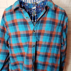 The North Face Blue Plaid Cotton Flannel Shirt Unisex size M medium Mens Womens